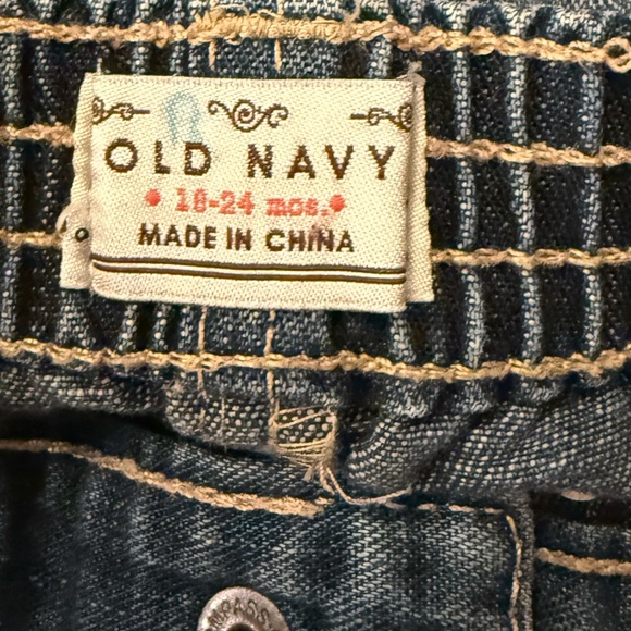 Old Navy Y2K Baby Girl Blue Denim Skirt with Pink Accents ties size 18-24M - Picture 5 of 5